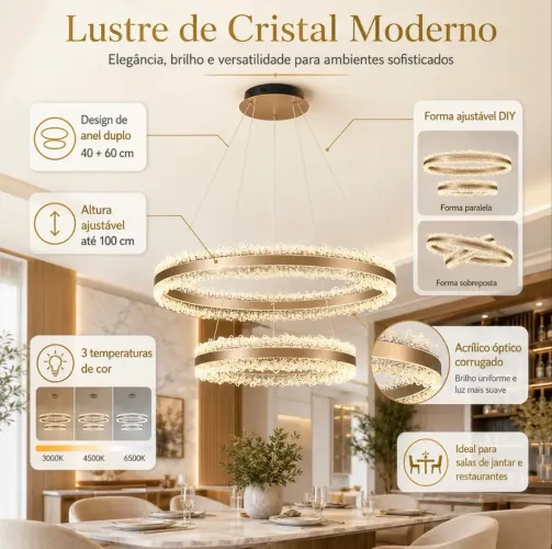 Lustre de Cristal Moderno