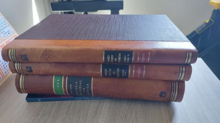 Livros Antigos Decorativos em Capa Dura - Coleção Vintage (3 Livros)