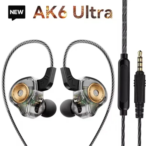 Fone com fio QKZ Ak6 Ultra com microfone