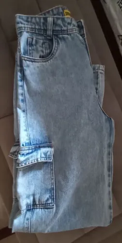 Calça jeans cargo tam.38