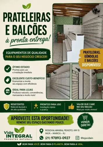 Prateleiras e balcões