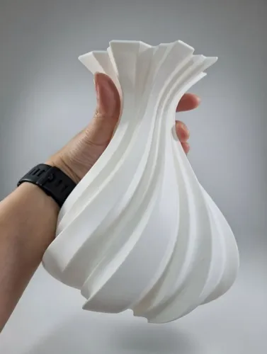 Vaso 3D Branco modelo Espiral 