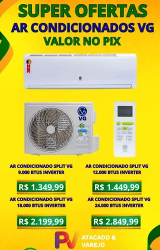 Ar condicionado Split VG 9.000 btus,12.000 btus.,18.000 bts,24 btus