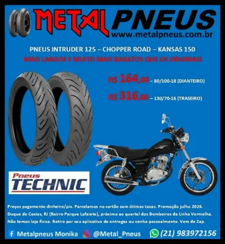 Pneu Moto Technic Intruder 125 Chopper Road 150 Master Ride 150 Kansas 150