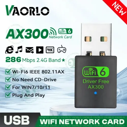 Adaptador Wi-Fi 6 AX3000 USB Internet Ultra-Rápida 802.11AX