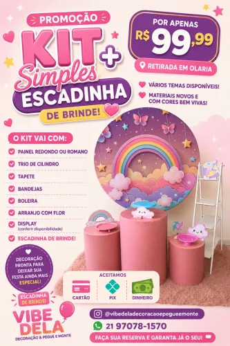 Pegue e monte +escadinha de lembrancinha de brinde por R$99,99