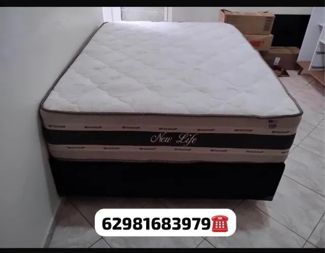 Cama box colchão e base casal 