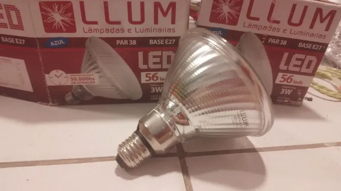 Lampada 56 led 3W azul decoração de 25,00 por 9,99