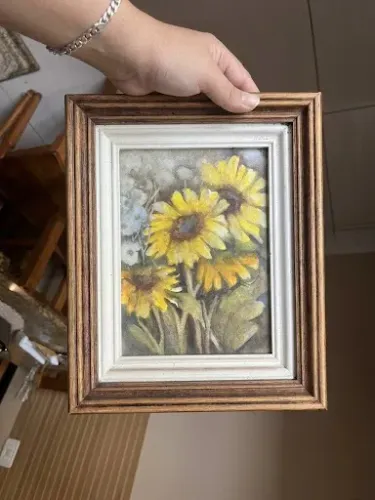 Quadro antigo pintado a mão 