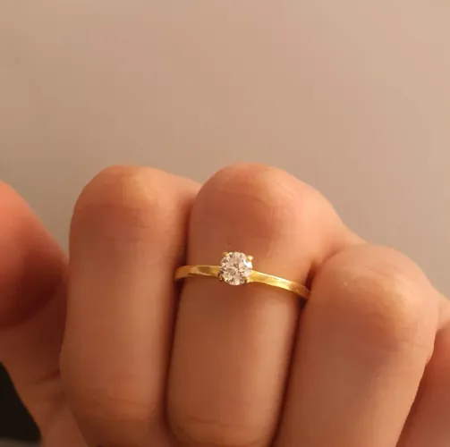 Anel Solitário Vivara Ouro Amarelo 18k Diamante 25 Pontos 