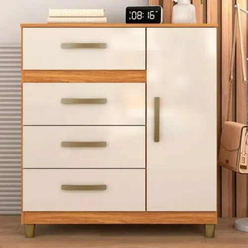 Cômoda Leme com 4 Gavetas com Sapateira