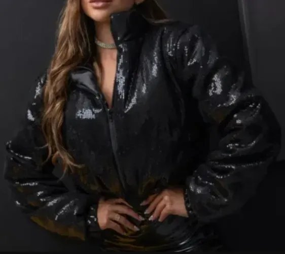 Jaqueta Puffer Paetê com espuma Fanny - TAM Unico (38 ao 42)