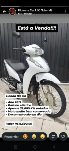 Vendo Biz 110 ano 2019