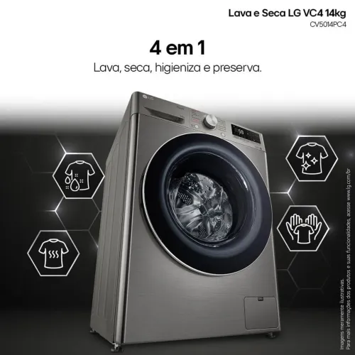 Lava e Seca LG VC4 14kg Inox look nova C/Nota fiscal