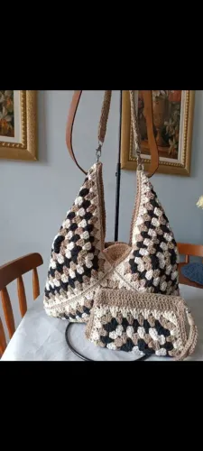 Linda bolsa de crochê