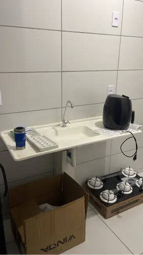 Conjunto de pias cozinha, lavanderia e banheiro