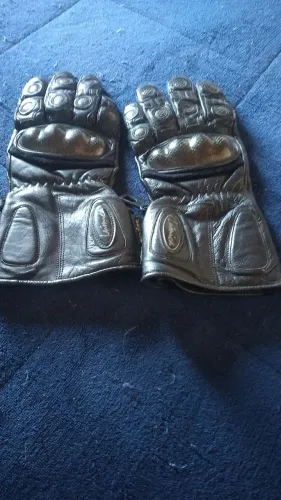 Luva couro motociclista p