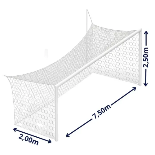 Rede de Futebol Campo México Colméia Fio 6mm Seda