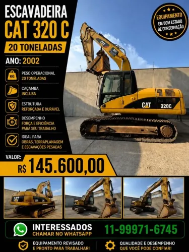 ESCAVADEIRA CAT 320 / 2002 COM CAÇAMBA