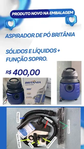 Aspirador de Pó (Britânia) Sólidos e Líquidos + Função Sopro