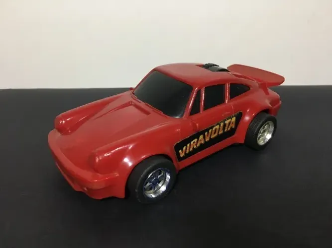 Carro de Brinquedo Porsche Vermelho Vira Volta 1989 - Estrela Funcionando
