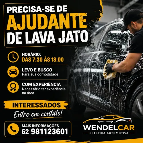 Ajudante lava jato .