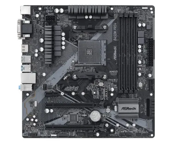 Placa-mãe OEM ASRock B450M Pro4 AMD AM4 MATX DDR4
