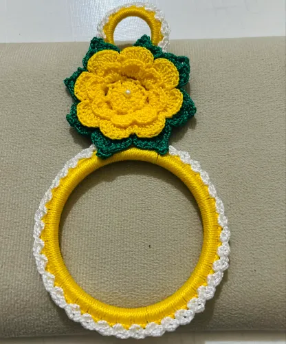 Porta Pano De Prato Artesanal Em Crochê - Feito À Mão