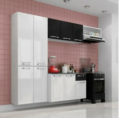 Armário de cozinha Itatiaia Amanda plus com 10 portas, 1 gaveta e 8 prateleiras