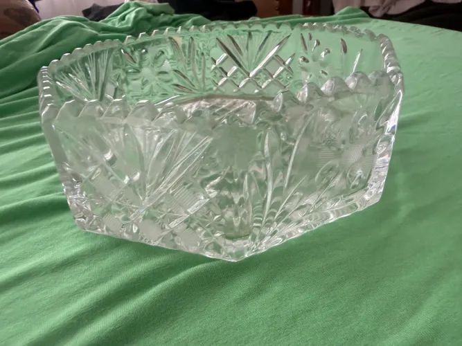  Conjunto antigo de cristal lapidado 3 peças vintage.