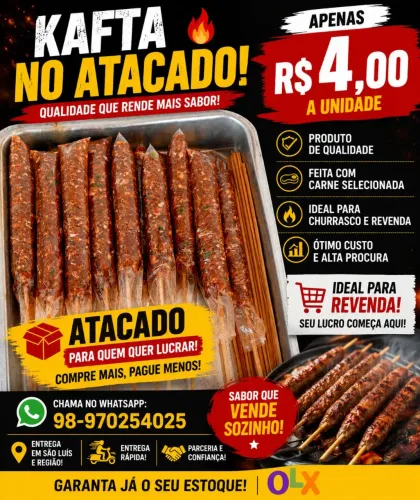 Espetinho de carne moída faça seu pedido *
