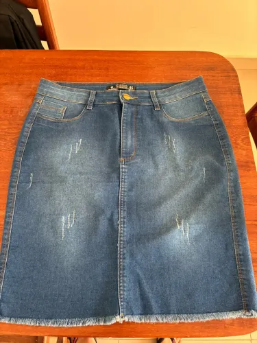 Saia jeans feminina