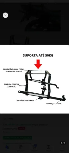 Vendo suporte para Bau moto Yamaha