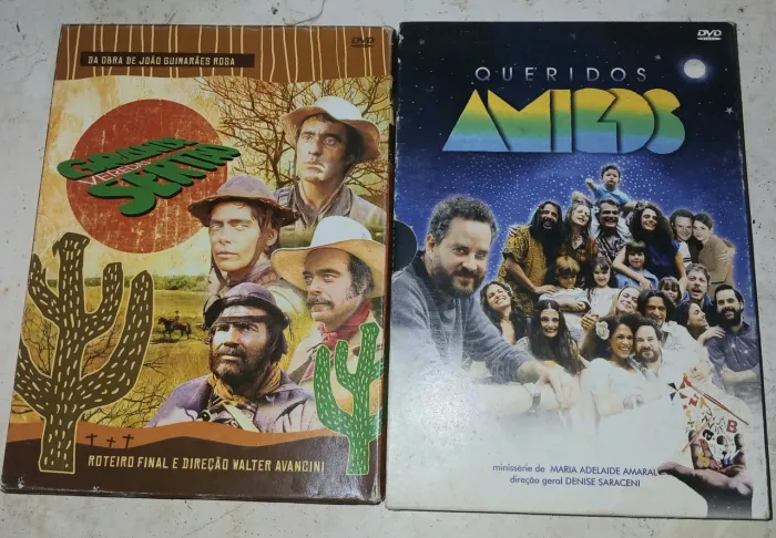 2 box dvd's Queridos Amigos / Grande Sertão Veredas Minisséries Globo