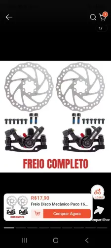 Freio a disco mecânico completo