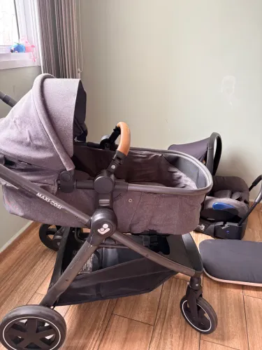 carrinho de bebê maxi-cosi anna travel system (moisés + bebê conforto)cor sparkling grey