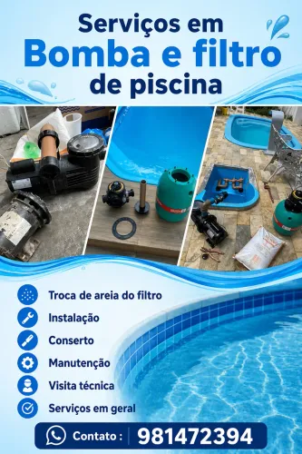 Conserto bomba e filtro de piscina