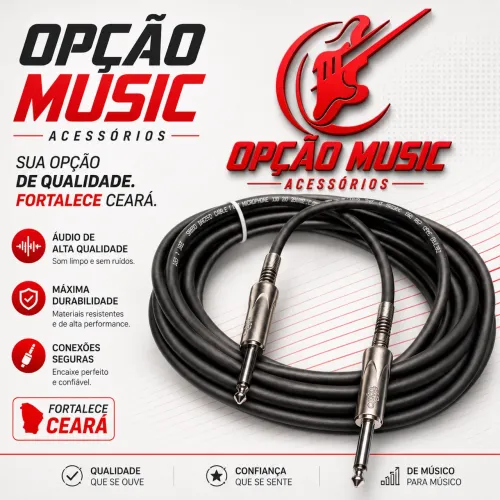 Cabo p10 de 5m pra instrumento