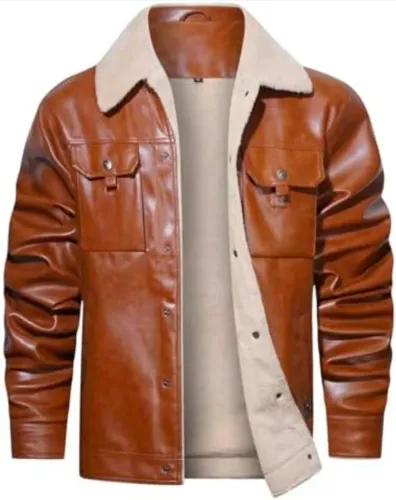 Jaqueta masculina forrada marrom - estilo aviador