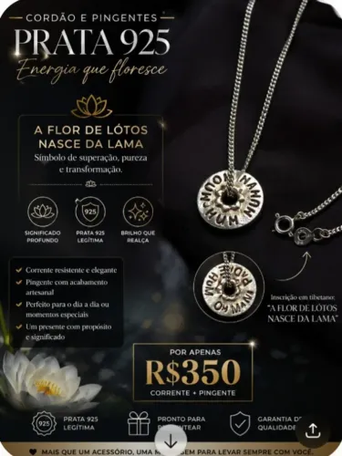 Corrente e pingente de prata 