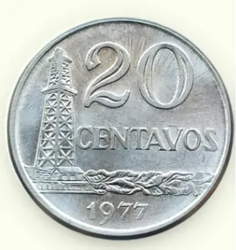 Lote 14 Moedas antigas 20 centavos de 1977 família do Cruzeiro Brazil