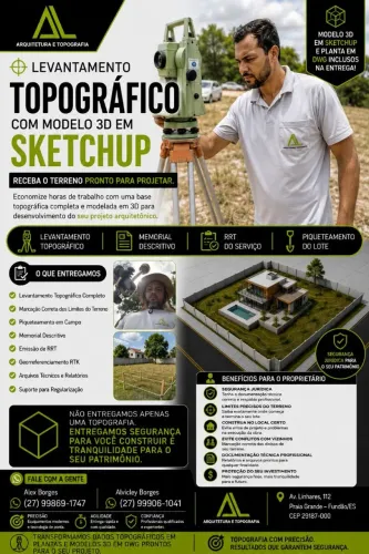 Topografia  - lotes , edificações  e indústria 