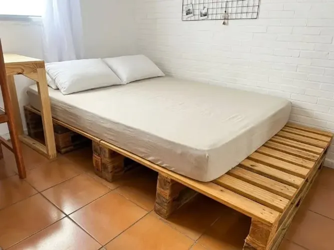 Base de Pallet para cama casal com +32cm para apoio de objetos