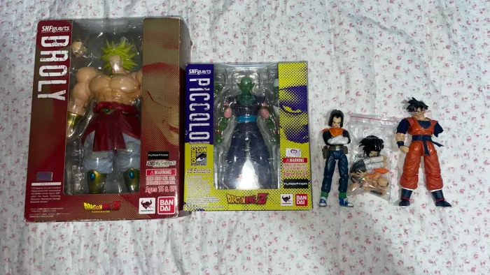 Figures sh figuarts Broly, Android 17, Piccolo e Gohan DF