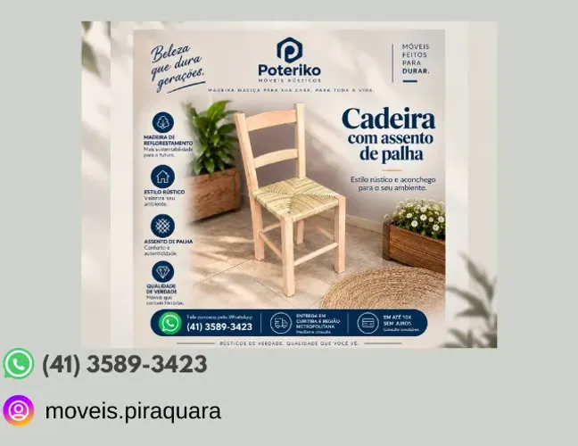 Cadeira Assento de Palha