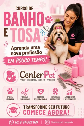 Curso presencial de banho e tosa