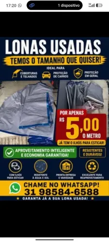 Lona usada para reaproveitamento