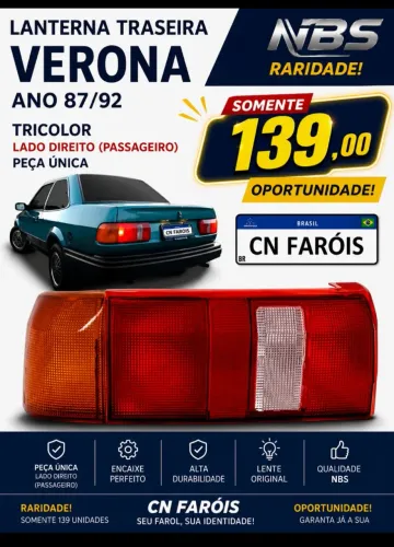 Lanterna Traseira Verona 87 88 89 90 91 92
