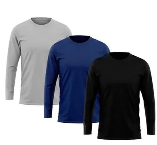 Kit 3 Camisetas Térmicas Manga Longa Segunda Pele Proteção UV 50+Unissex