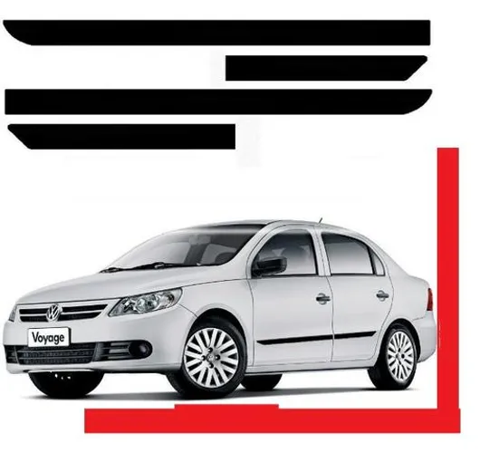 Friso Lateral Gol Voyage G 5 4 Portas Preto Modelo Original emqzr xgczm